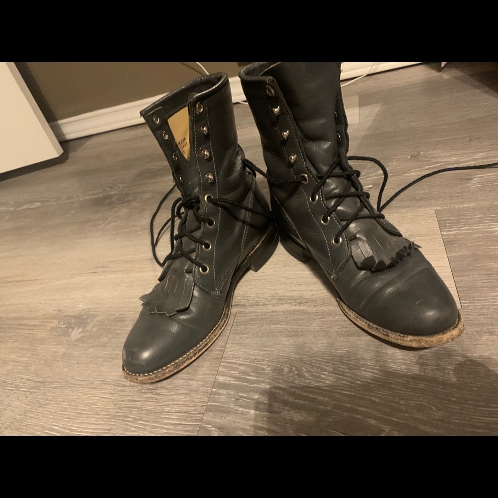 Vintage justin 504 lace up boots
